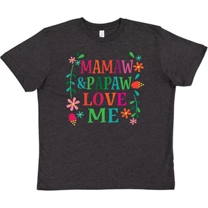 Inktastic Mamaw And Papaw Love Me Youth T-Shirt Girls Clothing Shower Apparel - Picture 1 of 2