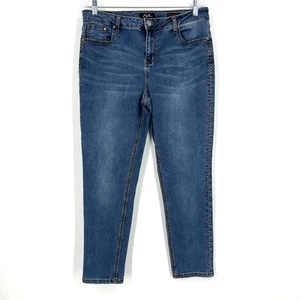 Pantalones de mezclilla ajustados azules al tobillo Earl Jean para mujer talla grande 16 - Imagen 1 de 5