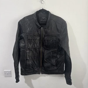 ALL SAINTS NIEDRIGE SCHWARZE BOMBER LEDERJACKE GRÖßE UK EXTRA LARGE XL - Bild 1 von 8
