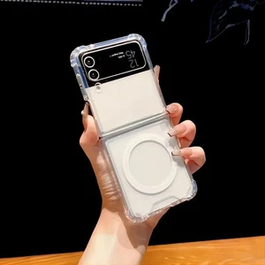 Clear Magnetic Case for Samsung Galaxy Z Flip/Fold 6 5 4 3 Shockproof Cover UK - Picture 1 of 25