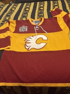 CALGARY FLAMES Blank 2011 Heritage Classic Reebok NHL Jersey NWOT Hockey Size L - Image 1 of 4
