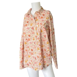 J Crew Classic Fit Organic Cotton Popover Liberty Garden of Life Fabric Size 12 - Picture 1 of 9