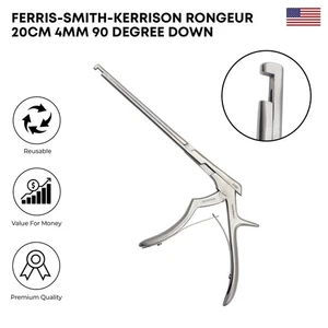 Instrumentos quirúrgicos Ferris Smith Kerrison Rongeur 20 cm 4 mm 90 grados abajo - Imagen 1 de 2