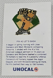Spilla cappello bavero vintage Oakland Athletics Bash Brothers Canseco McGwire Let’s Bash - Foto 1 di 3