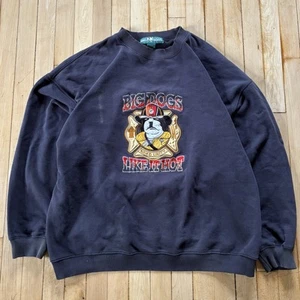 VTG 90s Big Dogs Fire BDFD “Like It Hot” Crewneck Sweatshirt Mens XL Faded Y2K - Picture 1 of 8
