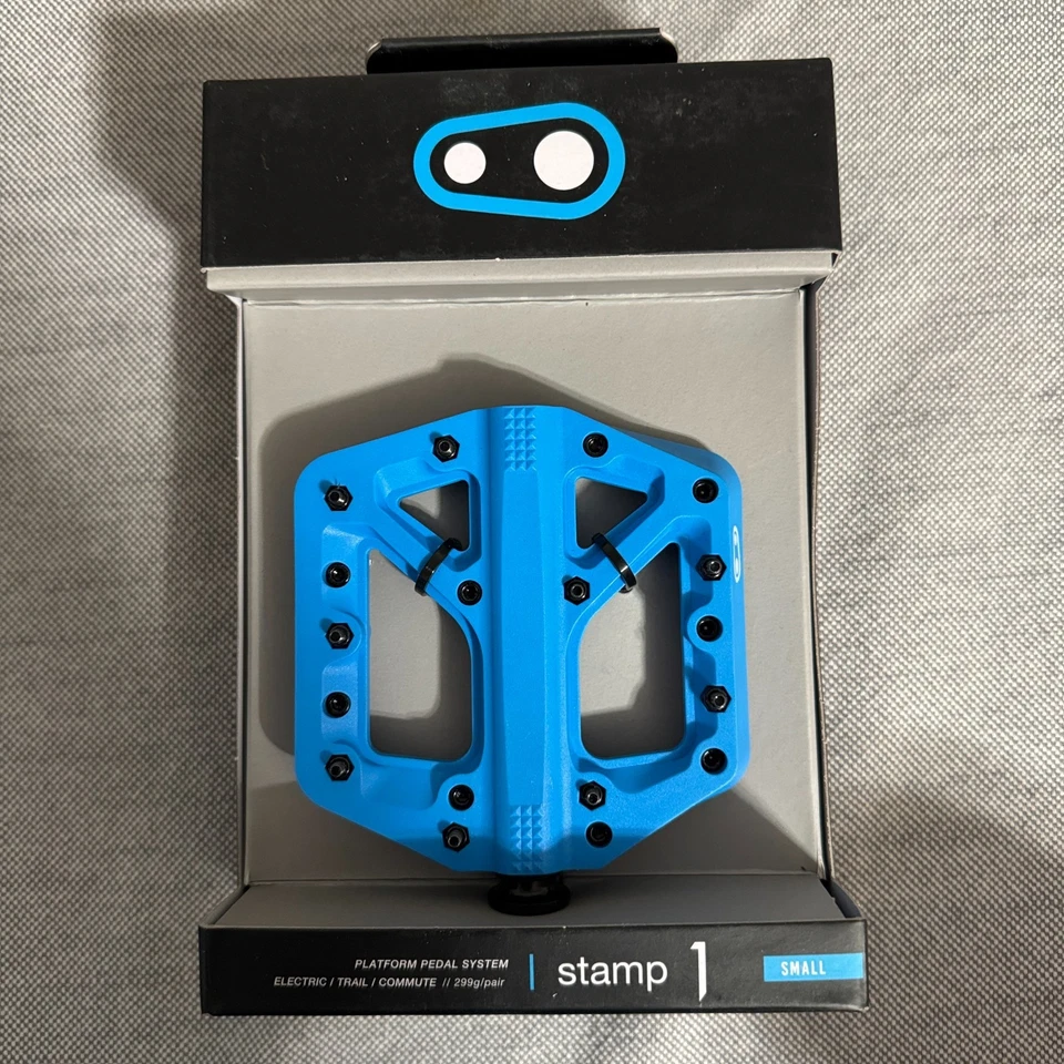Sello de pedal CRANKBROTHERs 1 pedales planos/plataforma pequeños azules para bicicleta de montaña nuevo en caja Foto 1 de 4