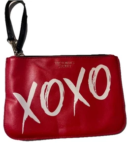 Victoria's Secret XOXO Wristlet Red Zipper Pouch Makeup Bag - Picture 1 of 5