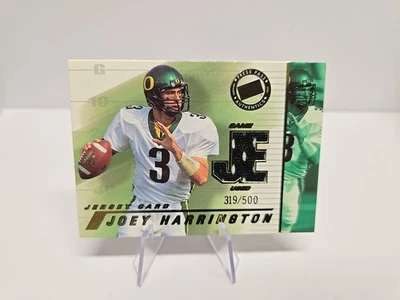 2002 Joey Harrington PRESS PASS JE ROOKIE JERSEY Oregon Ducks /500 DETROIT LIONS - Image 1 of 2