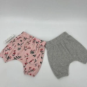 Nordstrom Babies' 2-Piece Pull On Cotton Joggers Set Floral Pink & Grey NB NWT - Picture 1 of 4