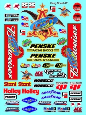 CLEAR MATTE VINYL Sticker Sheet #11-R/C MODEL Decal Fits 1/24-1/16 Scale DIECUT - Image 1 of 4