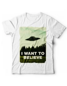 T-Shirt I Want to Believe UFO Maglietta Uap Alieni Scully Molder Spazio Area 51 - Imagen 1 de 5