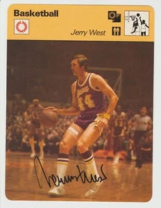 JERRY WEST - HOF Lakers Rare Signed Autographed 1977 Sportcaster Card - Picture 1 of 3