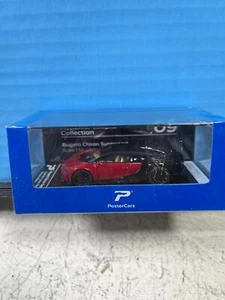 1/64 PÓSTER DE COCHES HYPERCAR LIGA #09 BUGATTI CHIRON SUPERSPORT ROJO Y NEGRO - Imagen 1 de 3