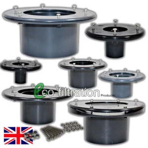 SOLVENT WELD 1.5" INCH FLANGED TANK LINER CONNECTOR KOI POND FILTER PIPE FLANGE - Picture 1 of 29