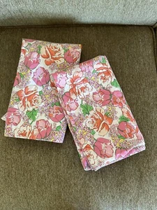 2 Lady Pepperell Pillow Shams STANDARD Chloe Pink Roses White 100% Cotton PAIR - Picture 1 of 9