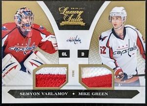 2010-11 LUXURY SUITE SEMYON VARLAMOV MIKE GREEN GOLD GAME USED PATCH #/10