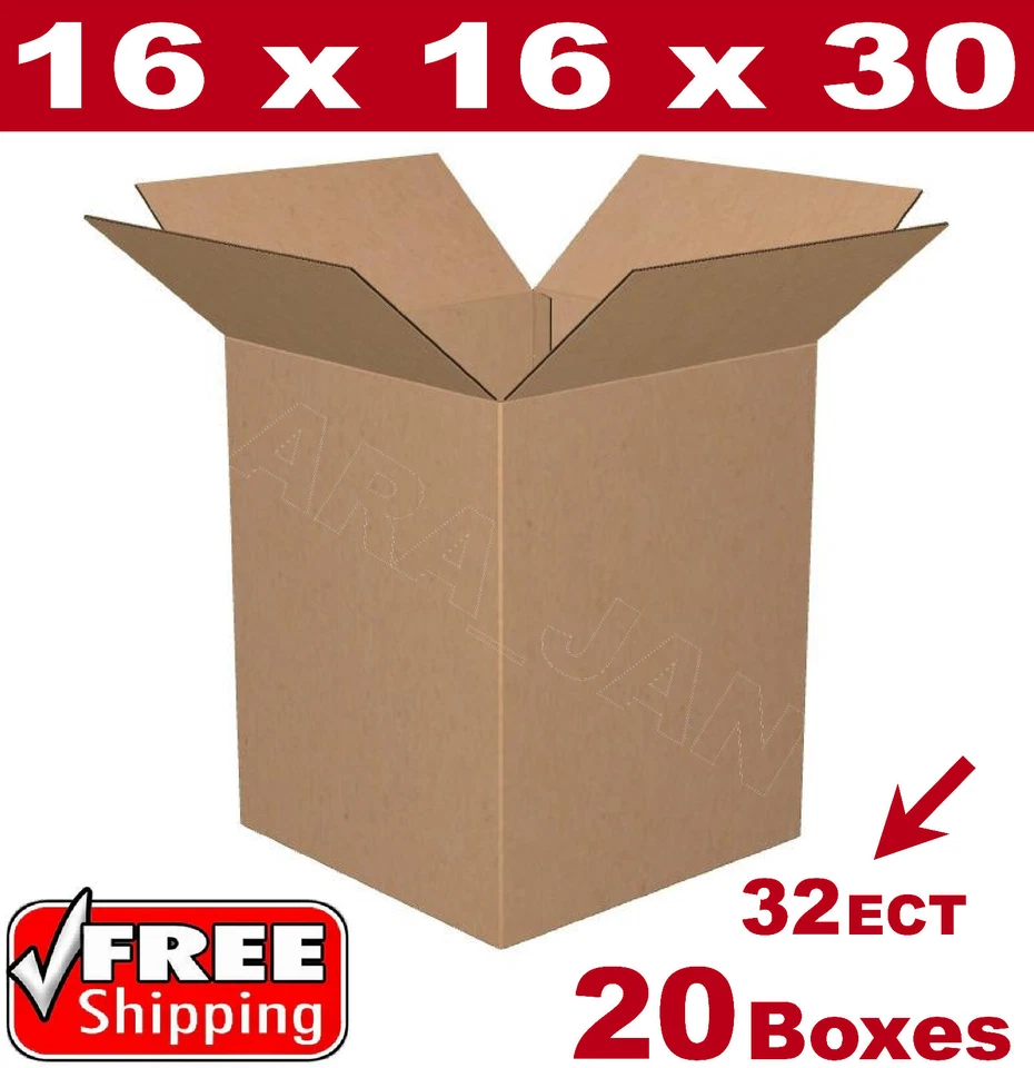 20 - 16x16x30 Cajas de Cartón Envío Embalaje Corrugado Caja Foto 1 de 1
