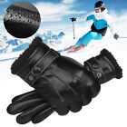 Męskie skórzane rękawiczki zimowe ciepłe antypoślizgowe wiatroszczelne rękawice do jazdy dotykowe screekA