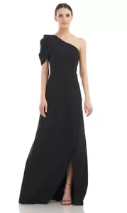 Kay Unger Black Briana One-Shoulder Draped Gown Sz 6 NWT Orig $298 Formal Event - Picture 1 of 14