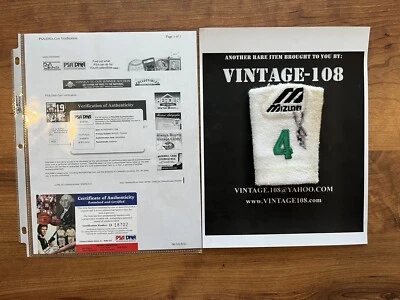 Pulsera Miguel Tejada Juego Usada A’s Firmada PSA-DNA Autenticación Orioles MVP Foto 1 de 4