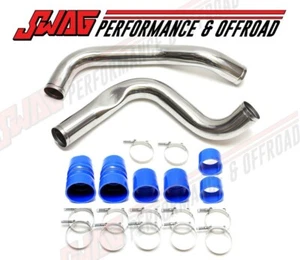 99.5-03 Ford 7.3 7.3L Powerstroke 3" HD Intercooler Pipe W/ Blue Boots & Clamps - Picture 1 of 5