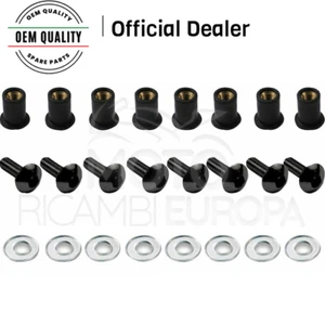 SET VITI + GOMMINI NERI PER PARABREZZA SPILER CUPOLINO PARAVENTO MOTO SCOOTER - Foto 1 di 2