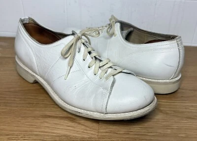 Antigo Sapato de Boliche Feminino Linds Clássico Couro Branco 7.5 EUA - Imagem 1 de 4