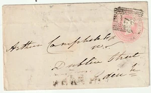 1858 GLASGOW 1d PINK COVER + BALFRON LOCAL NAMESTAMP > ARTHUR CAMPBELL EDINBURGH - Picture 1 of 2