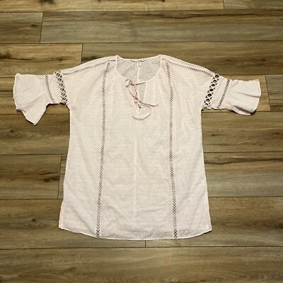 Victoria's Secret Natación Cubre Talla Pequeña Rosa Claro Algodón Transparente Playa Foto 1 de 4