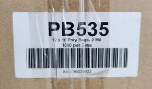 12" x 16" 2 Mil industrielle Polybeutel. PB535. Menge 1000. - Bild 1 von 3