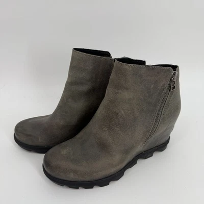 Botas Sorel Feminina Joan Of Arctic Wedge II Couro Pedreira Impermeável Cinza Tamanho 8 - Imagem 1 de 4