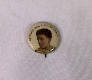 VINTAGE ALFONSO XIII KING OF SPAIN PINBACK BADGE AMERICAN PEPSIN GUM - Bild 1 von 2