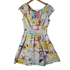 Vestido Retrolicious Sun Talla S Costura Costurera Dibujos Animados Cómic Años 50 Línea A - Imagen 1 de 17