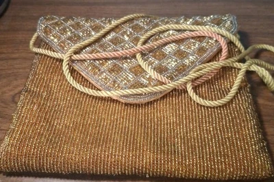 Vintage Caparros Beaded Hand Bag Gold - Image 1 of 4