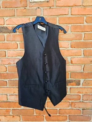 Vtg Jean Yaes Paris Poul L Homme Classic Black Silk Blend Formal Vest.  - Image 1 of 4