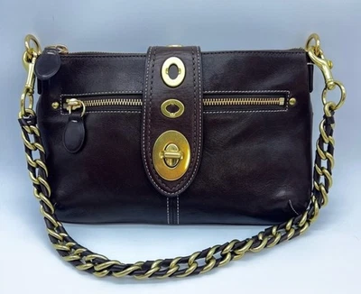 COACH~Bridget F13756 Burnished Brown Leather and Brass-Shoulder/Clutch Bag  - Image 1 of 4
