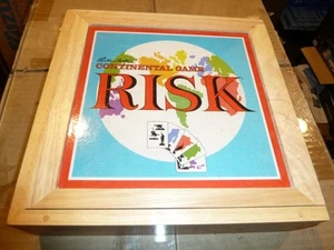 RISK NOSTALGIA SERIES Bookshelf Board Game WOODEN PIECES WOOD BOX 100% Complete - Picture 1 of 6