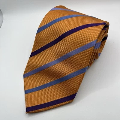 Corbata para hombre Charles Tyrwhitt naranja 100 % seda Jeremy Street Londres hecha en Italia Foto 1 de 4