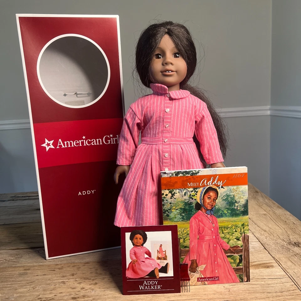 Muñeca American Girl Addy Walker, traje de encuentro, libro, caja, accesorios, como nueva Foto 1 de 4