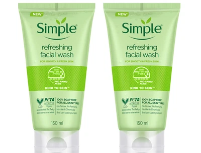 Jabón facial refrescante simple para piel suave y fresca, libre de crueldad 150 ml Foto 1 de 4