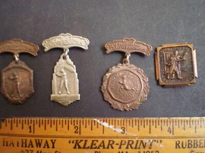 4 Antique Sports Medals Chicago Municipal Playground Baseball Relay Achievement - Picture 1 of 6