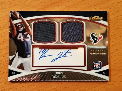 2010 Topps Finest Dual Jersey Auto#BT Ben Tate Texans Rookie RB #'d 51/110 - Image 1 of 2