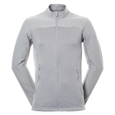 Adidas Golf Go To Jacke mit durchgehendem Reißverschluss, grau, NEU