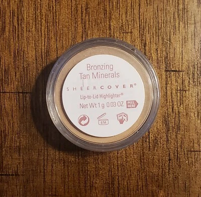Sheer Cover Lip-to-Lid Highlighter BRONZING TAN MINERALS 1g New & Sealed! - Image 1 of 2