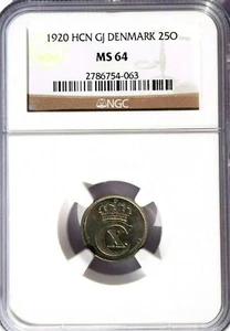 1920 HCN Denmark 25 Ore, NGC MS 64, KM-815.2a - Picture 1 of 3