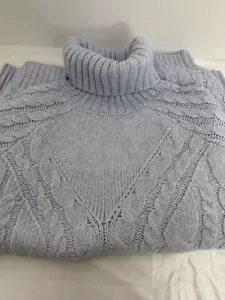 Style&Co Damen Petite Rollkragenpullover mit Zopfmuster Blau PS - Bild 1 von 14