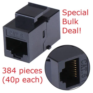 RJ45 Female UTP CAT6 Keystone Jack Inline Coupler Connectors AFL BOX 384 BULK UK - Afbeelding 1 van 18
