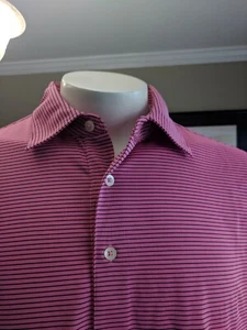 Camisa de golf Donald Ross rosa a rayas L - Imagen 1 de 5