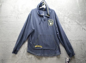 MLB Milwaukee Brewers Men's Henley Hooded Jersey, Size L - New - Picture 1 of 10