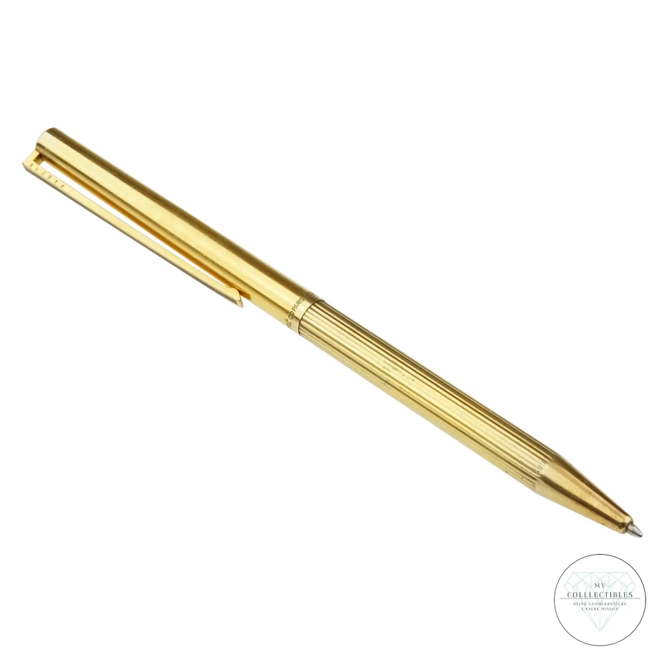 S.T. Dupont Classique Kugelschreiber 925er Silber Vermeil Gold Rot Drehmechanik - Bild 1 von 4